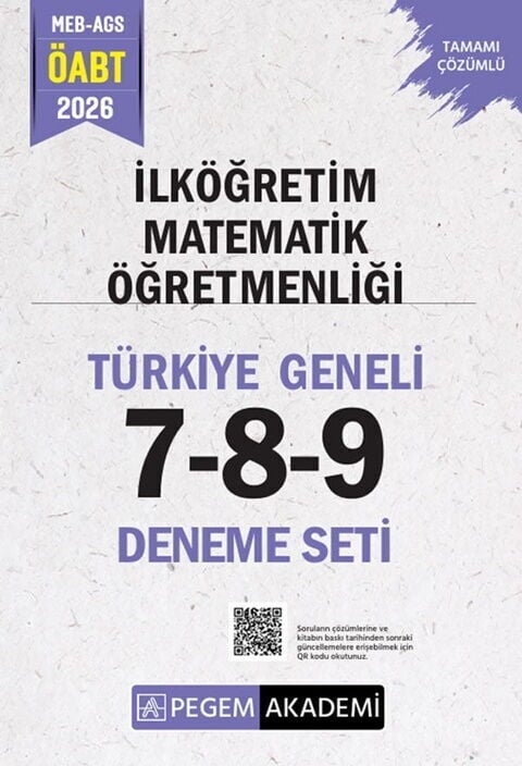 Pegem Yayınları 2026 MEB AGS ÖABT İlköğretim Matematik Öğretmenliği Türkiye Geneli 7-8-9 Deneme Seti