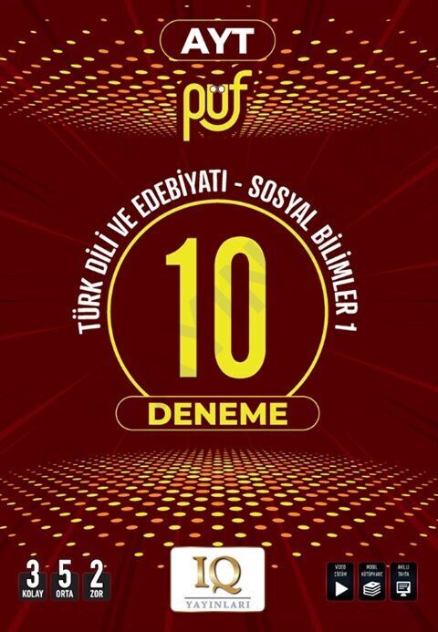 IQ Yayınları AYT Türk Dili ve Edebiyatı Sosyal Bilimler Püf 10 Deneme
