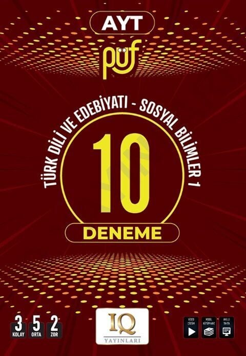 IQ Yayınları AYT Türk Dili ve Edebiyatı Sosyal Bilimler Püf 10 Deneme