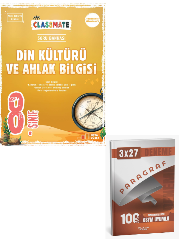 Okyanus 2027 8. Sınıf Classmate Din Kültürü Ve Ahlak Bilgisi Soru Bankası+ Anla Kazan Paragraf