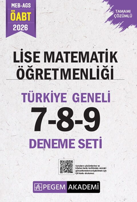 Pegem Yayınları 2026 MEB AGS ÖABT Lise Matematik Öğretmenliği Türkiye Geneli 7-8-9 Deneme Seti