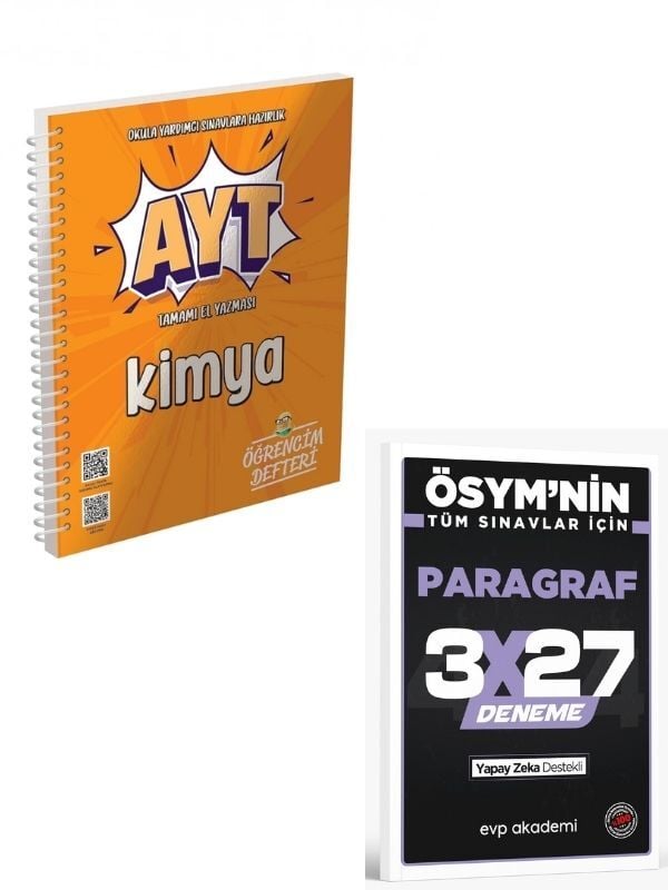 Murat 2027 AYT Kimya Öğrencim Defteri+ EVP Akademi Paragraf