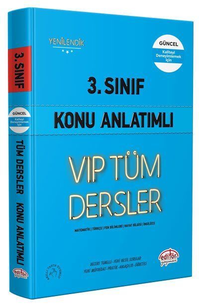 Editör Yayınevi 3. Sınıf VIP Tüm Dersler Konu Anlatımlı Mavi Kitap