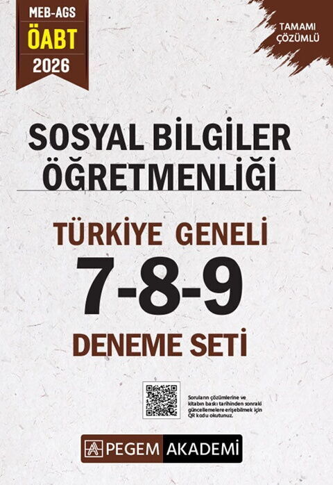 Pegem Yayınları 2026 MEB AGS ÖABT Sosyal Bilgiler Öğretmenliği Türkiye Geneli 7-8-9 Deneme Seti