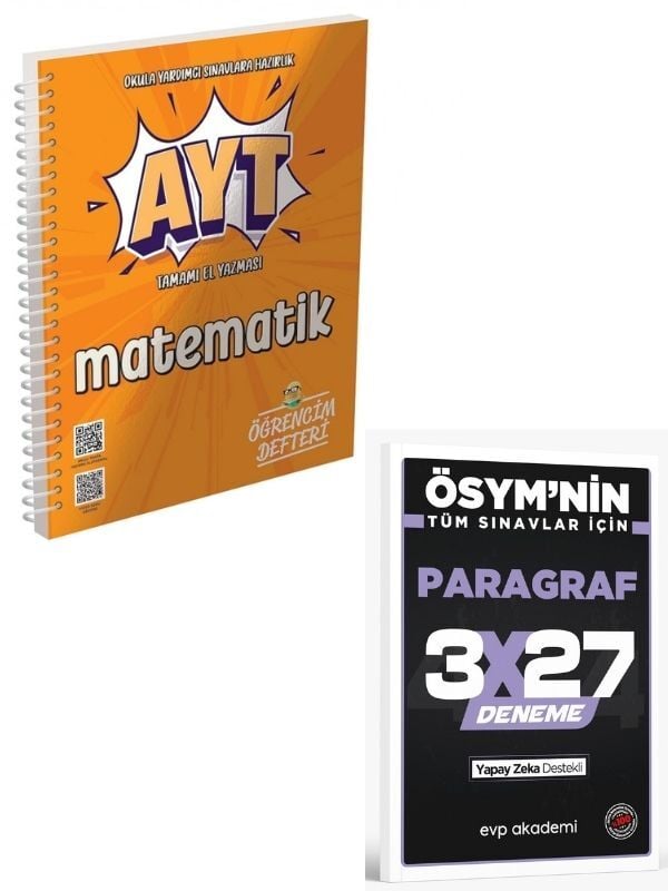 Murat 2027 AYT Matematik Öğrencim Defteri+ EVP Akademi Paragraf