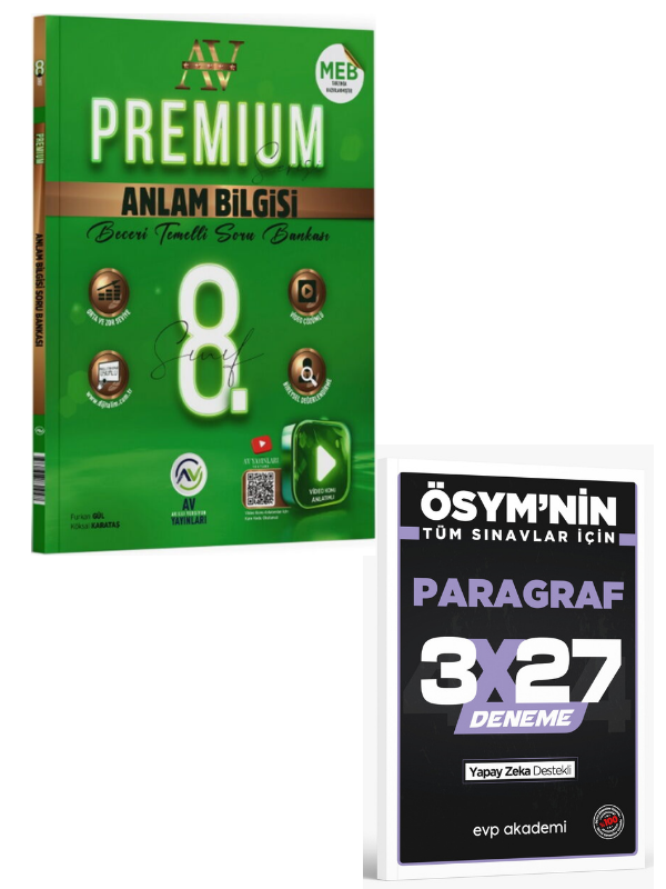 Av 2027 8. Sınıf Anlam Bilgisi Premium Beceri Temelli Soru Bankası+ EVP Akademi Paragraf