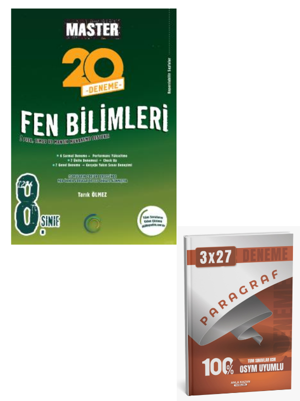 Okayanus 2027 8. Sınıf Master 20 Fen Bilimleri Denemesi+ Anla Kazan Paragraf