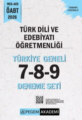 Pegem Yayınları 2026 MEB AGS ÖABT Türk Dili ve Edebiyatı Öğretmenliği Türkiye Geneli 7-8-9 Deneme Seti