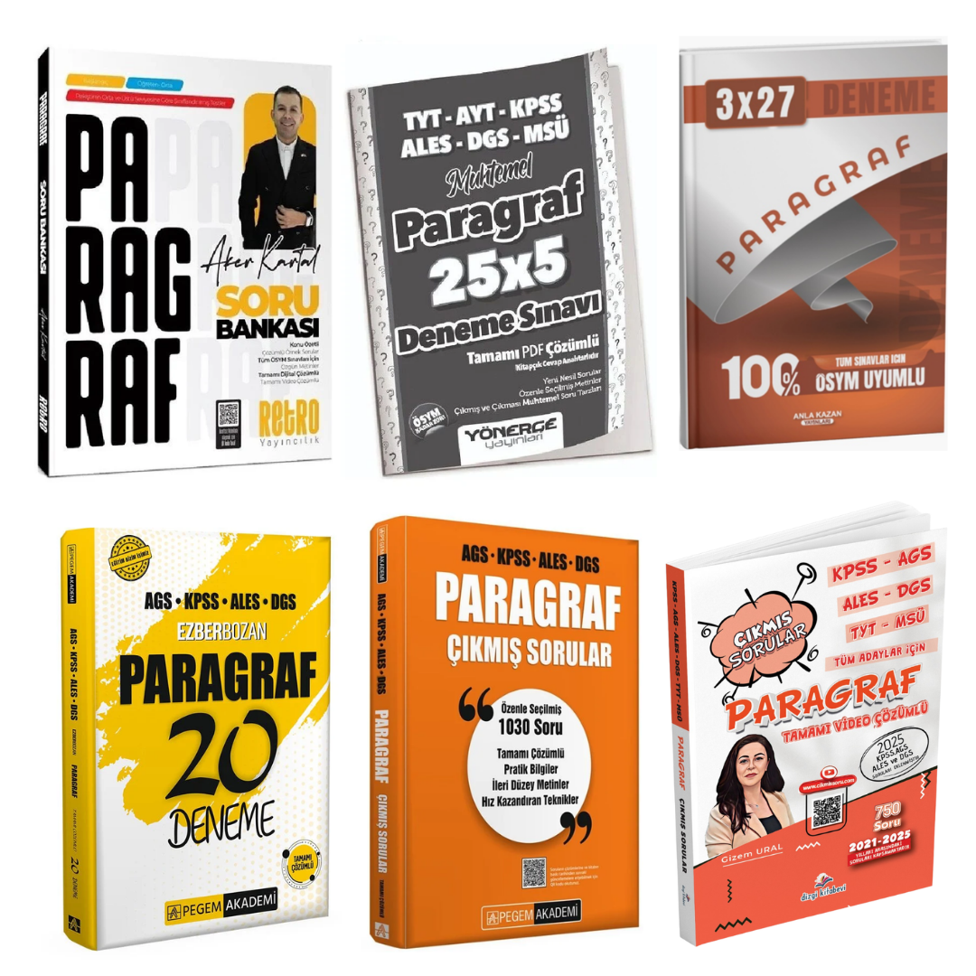 Retro Paragraf Soru Bankası Paragraf Deneme Paragraf Çıkmış Sorular Süper Kazandıran Set