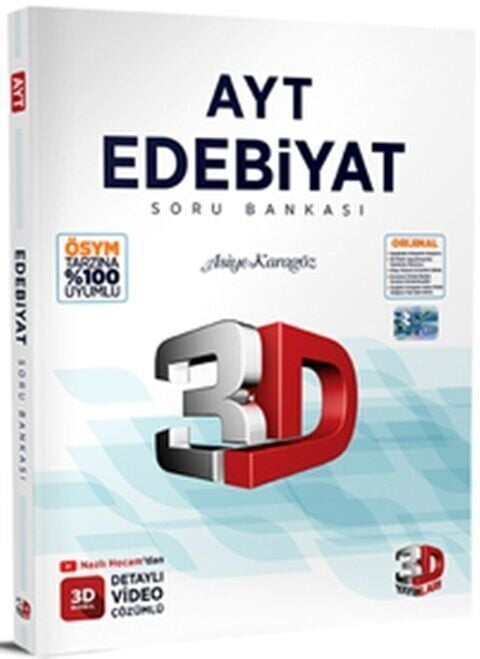 3D Yayınları YKS AYT Edebiyat Soru Bankası Video Çözümlü 3D Yayınları
