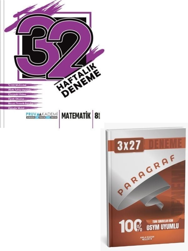 Pruva 2027 8. Sınıf Matematik 32 Haftalık Deneme+ Anka Paragraf