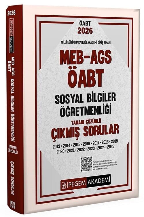 Pegem 2026 ÖABT MEB-AGS Sosyal Bilgiler Öğretmenliği Çıkmış Sorular Çözümlü Pegem Akademi Yayınları