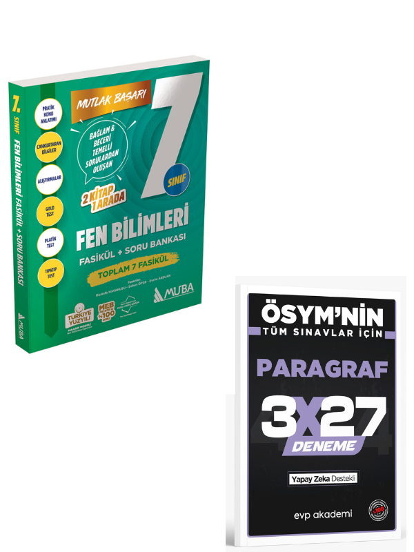 Muba 2027 7. Sınıf Fen Bilimleri Fasikül Soru Bankası+ EVP Akademi Paragraf