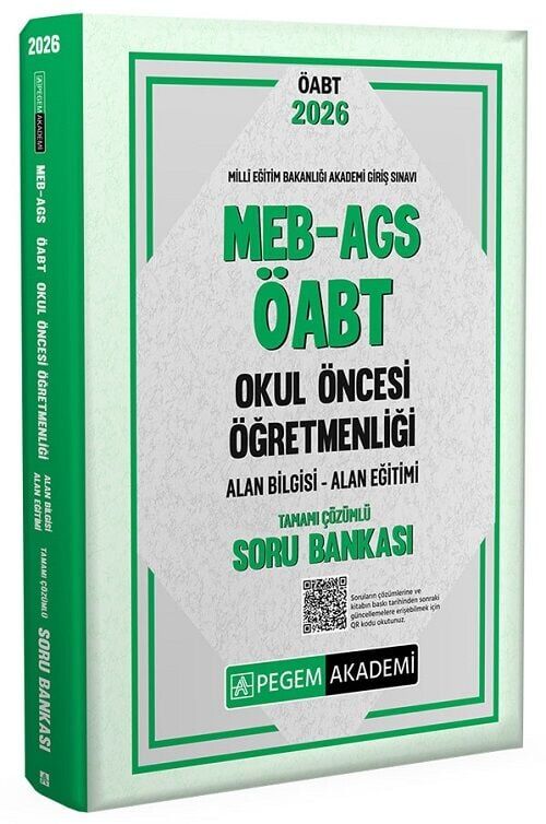 Pegem 2026 ÖABT MEB-AGS Okul Öncesi Öğretmenliği Soru Bankası Çözümlü Pegem Akademi Yayınları