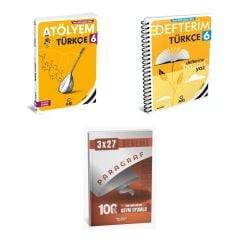2027 Arı 6 Sınıf Türkçemino Türkçe Atölyem Soru + Defterim Konu + anla kazan paragraf deneme 3'lü Set