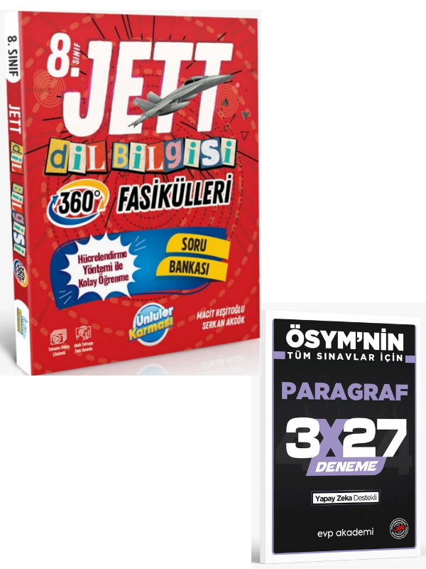 ÜnlülerKarması 2027 8. Sınıf Dil Bilgisi Jett Fasikülleri+ EVP Akademi Paragraf