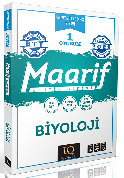 IQ Yayınları 2028 YKS TYT Biyoloji Maarif Eğitim Serisi 1. Oturum IQ Yayınları