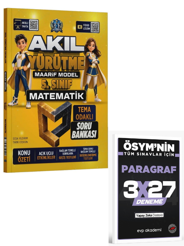 Akıl Yürütme 2027 5. Sınıf Matematik Maarif Model Tema Odaklı Soru Bankası+ EVP Akademi Paragraf