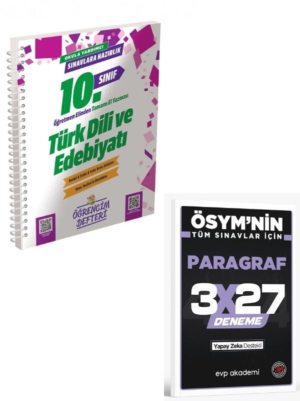 Murat 2027 10.Sınıf Türk Dili Edebiyatı Öğrencim Defteri+ EVP Akademi Paragraf