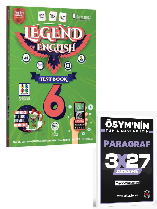 Av 2027 6. Sınıf Legend Of English Test Book+ EVP Akademi Paragraf