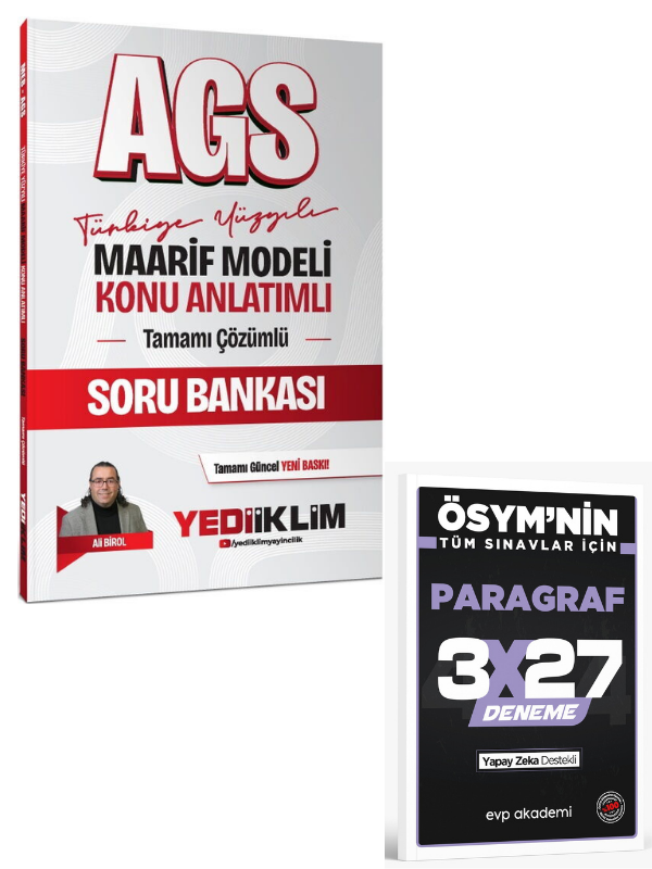 Yediiklim 2027 MEB AGS Türkiye Yüzyılı Maarif Modeli Konu Anlatımlı Tamamı Çözümlü Soru Bankası+ EVP Akademi Paragraf