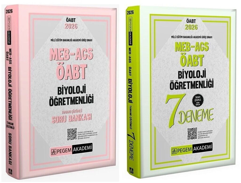 Pegem 2026 ÖABT MEB-AGS Biyoloji Öğretmenliği Soru Bankası + 7 Deneme 2 li Set Pegem Akademi Yayınları