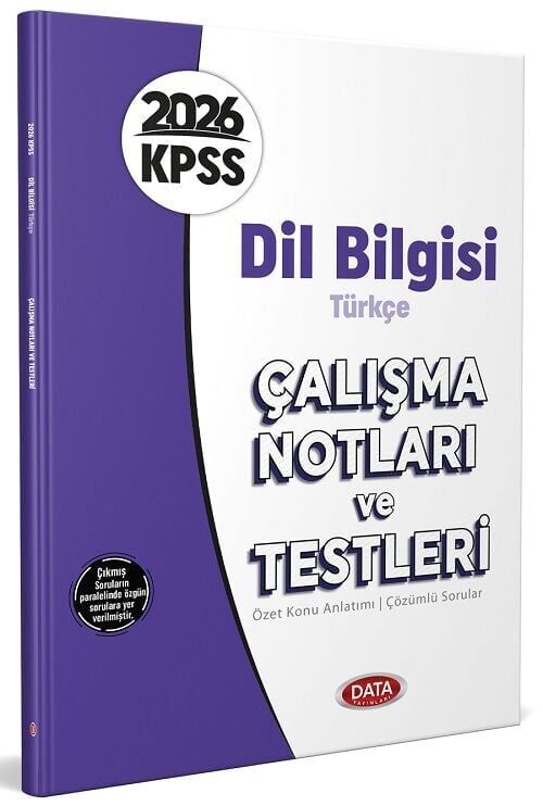 Data 2026 KPSS Dil Bilgisi Türkçe Çalışma Notları ve Testleri Çözümlü Data Yayınları