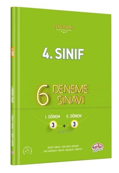 Editör Yayınevi İlkokul 4. Sınıf 6 (3+3) Deneme Sınavı fasiküllü