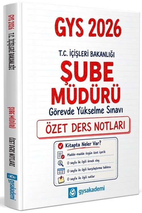 GYS Akademi 2026 GYS İçişleri Bakanlığı Şube Müdürü Özet Ders Notları Görevde Yükselme GYS Akademi