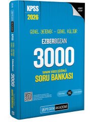 Pegem 2026 KPSS Genel Yetenek Genel Kültür EZBERBOZAN 3000 Soru Bankası Tek Kitap Pegem Akademi