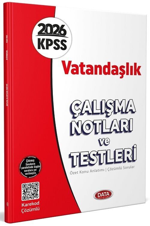 Data 2026 KPSS Vatandaşlık Çalışma Notları ve Testleri Çözümlü Data Yayınları