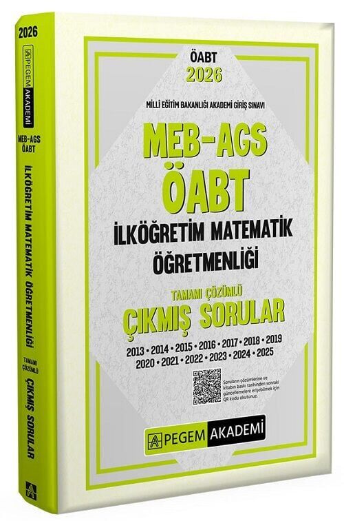 Pegem 2026 ÖABT MEB-AGS İlköğretim Matematik Öğretmenliği Çıkmış Sorular Çözümlü Pegem Akademi Yayınları