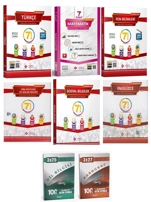 Anla Kazan + Sonuç 7. Sınıf 2026 Tüm Dersler Set Anla Kazan Denemeleri 8 li Set