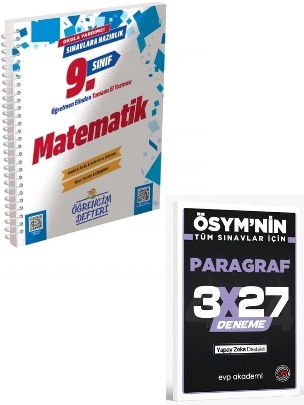 Murat 2027 9.Sınıf Matematik Öğrencim Defteri+ EVP Akademi Paragraf