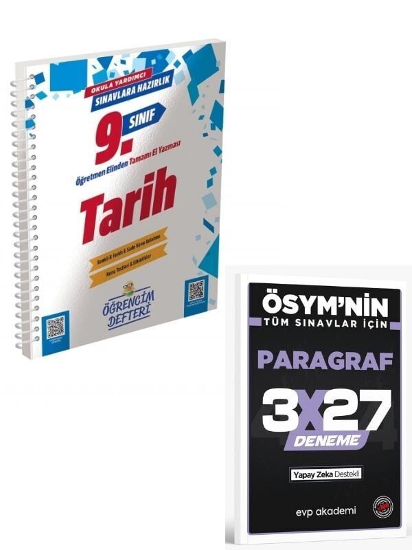 Murat 2027 9.Sınıf Tarih Öğrencim Defteri+ EVP Akademi Paragraf