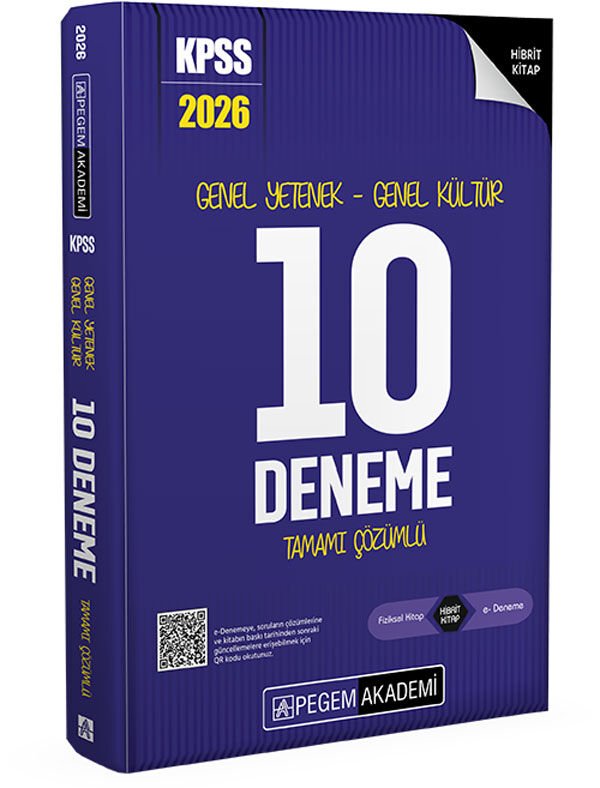 Pegem 2026 KPSS Genel Yetenek Genel Kültür 10 Deneme Çözümlü Pegem Akademi Yayınları