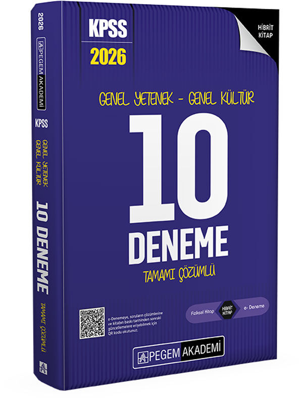 Pegem 2026 KPSS Genel Yetenek Genel Kültür 10 Deneme Çözümlü Pegem Akademi Yayınları