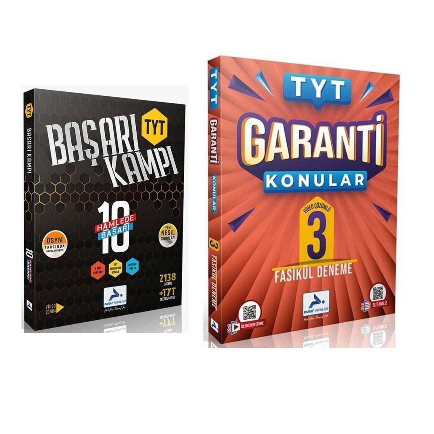 Paraf Yayınları TYT Başarı Kampı 10 Hamlede Başarı Soru Bankası ve Paraf Yayınları TYT Garanti Konular 3 Fasikül Deneme