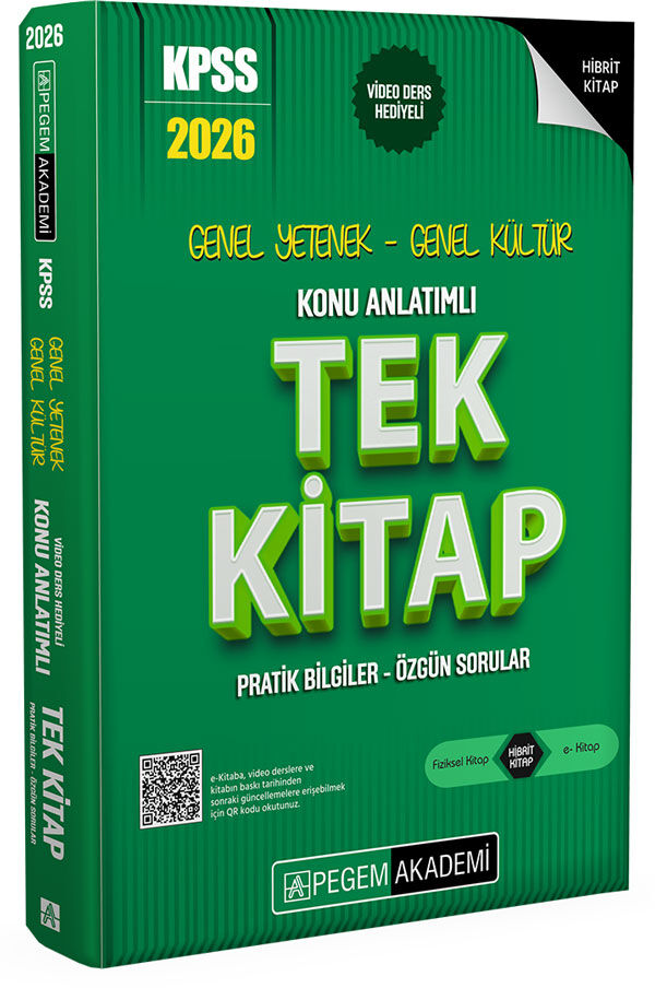Pegem 2026 KPSS Genel Yetenek Genel Kültür Konu Anlatımlı Tek Kitap Pegem Akademi Yayınları