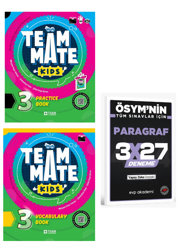 TeamMate 2027 Kids 3 Practice Book (+Quizzes)+Vocabulary Book+ EVP Akademi Paragraf