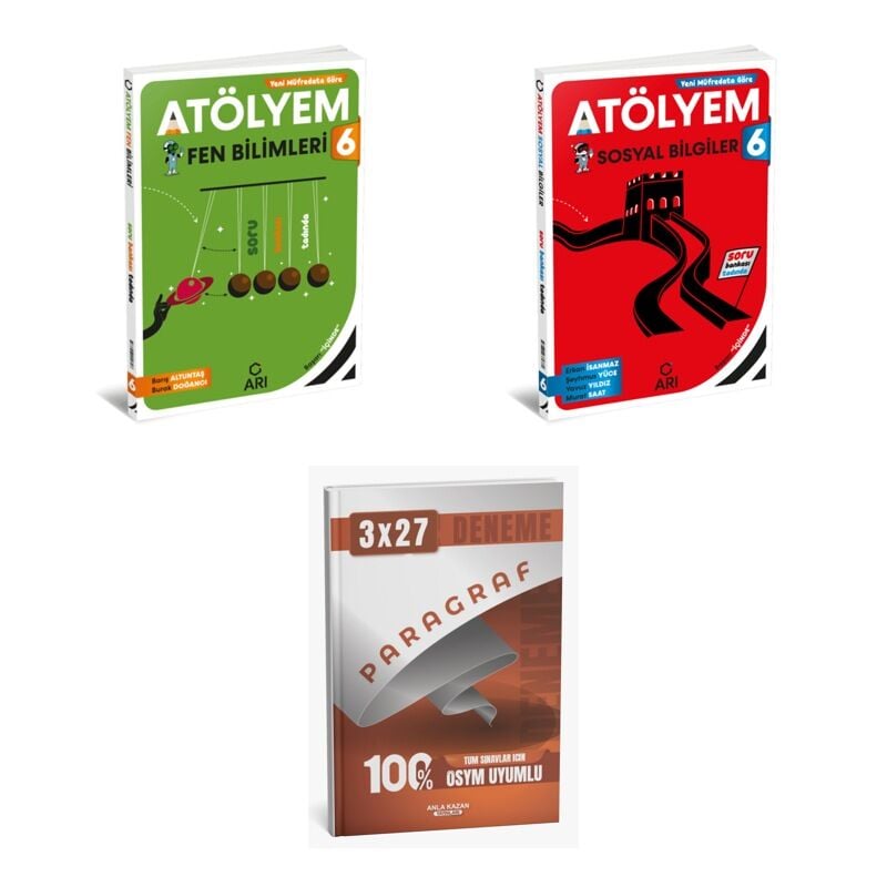 2027 Arı 6 Sınıf Atölyem Fen Fenito Bilimleri + Sosyal Sosyalimo Bilgiler Soru + Ankapade 3'lü Set