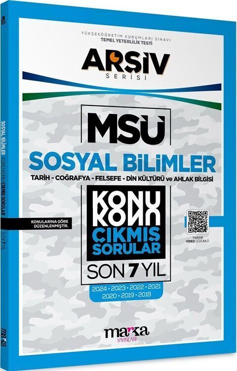 Marka Yayınları MSÜ Sosyal Bilimler ARŞİV Serisi Konu Konu Son 7 Yıl Çıkmış Sorular