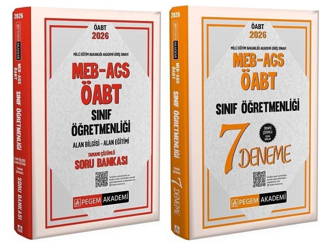 Pegem 2026 ÖABT MEB-AGS Sınıf Öğretmenliği Soru Bankası + 7 Deneme 2 li Set Pegem Akademi Yayınları