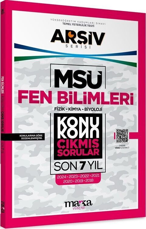 Marka Yayınları MSÜ Fen Bilimleri ARŞİV Serisi Konu Konu Son 7 Yıl Çıkmış Sorular