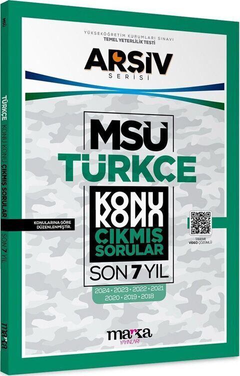 Marka Yayınları MSÜ Türkçe ARŞİV Serisi Konu Konu Son 7 Yıl Çıkmış Sorular