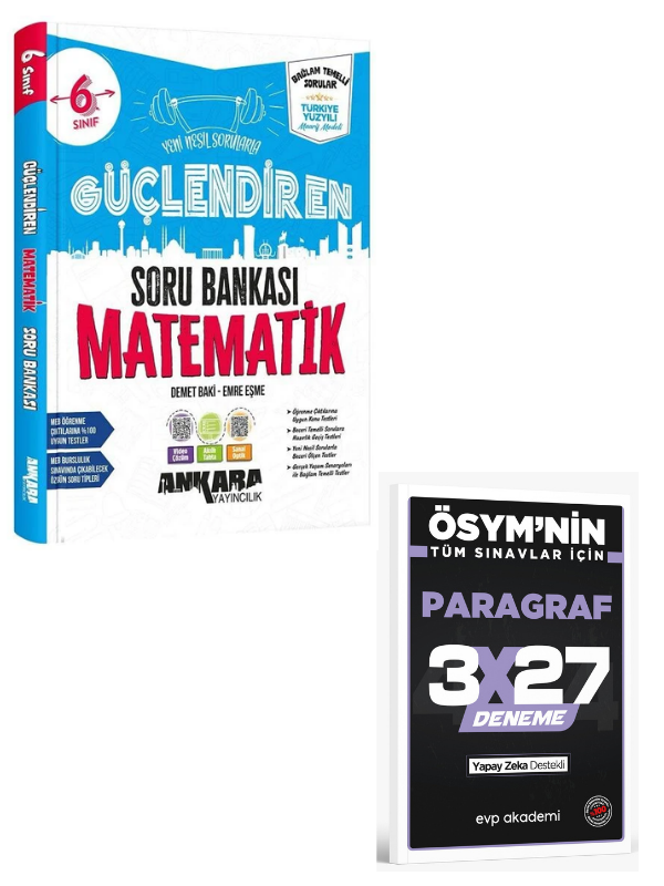 Ankara 2027 6. Sınıf Matematik Güçlendiren Maarif Model Soru Bankası+  EVP Akademi Paragraf