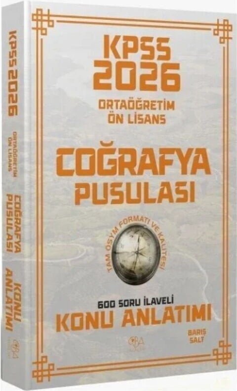 CBA Yayınları 2026 KPSS Lise Ortaöğretim Ön Lisans Coğrafya Pusulası Konu Anlatımı