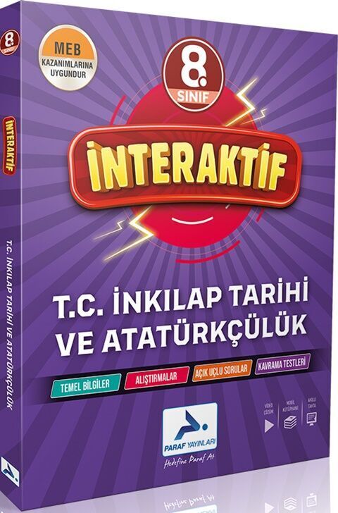 Paraf Yayınları 8. Sınıf İnteraktif T.C. İnkılap Tarihi ve Atatürkçülük Soru Bankası