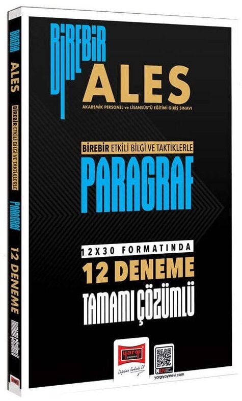 Yargı 2026 ALES Paragraf Birebir 12 Deneme Çözümlü Yargı Yayınları