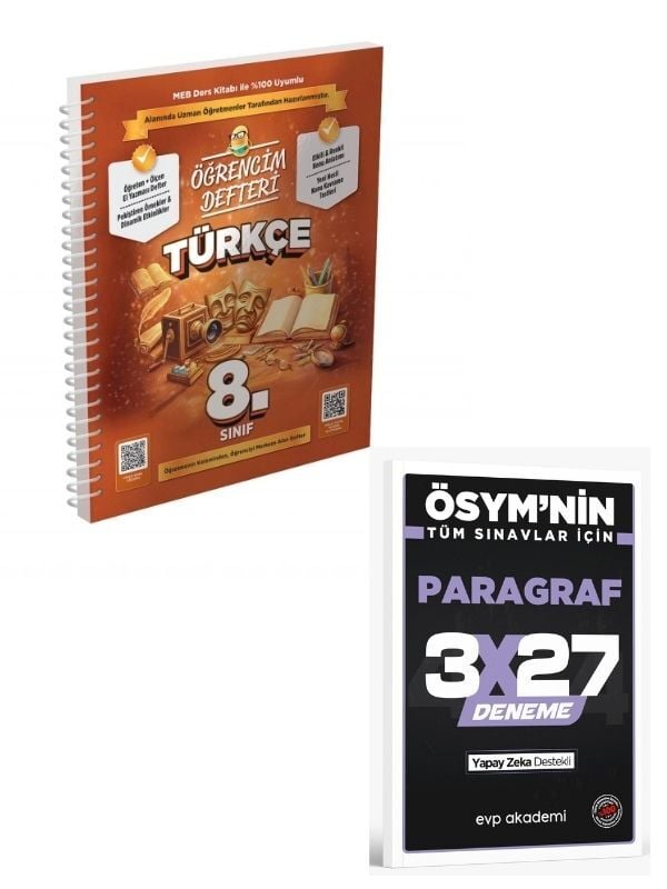 Murat 2027 8.Sınıf Türkçe Öğrencim Defteri+ EVP Akademi Paragraf